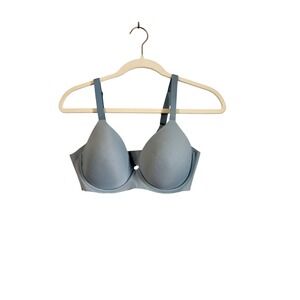 Aerie Real Free Full Coverage Underwire Bra Blue Grey 34D Seamless Microfiber
